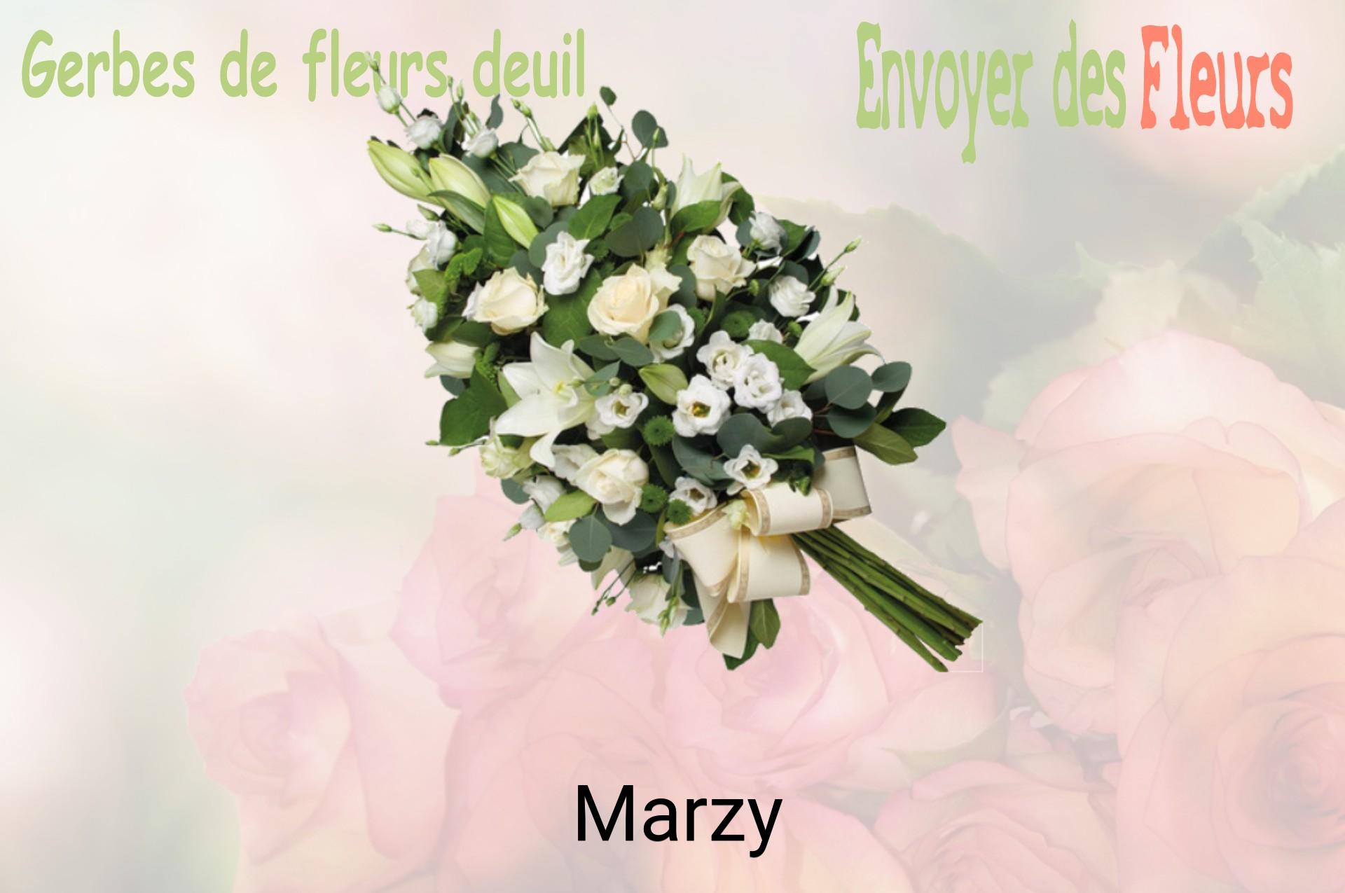 Gerbe de fleurs de deuil livrée à Marzy